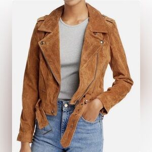 BLANKNYC Suede Moto Jacket in Alder